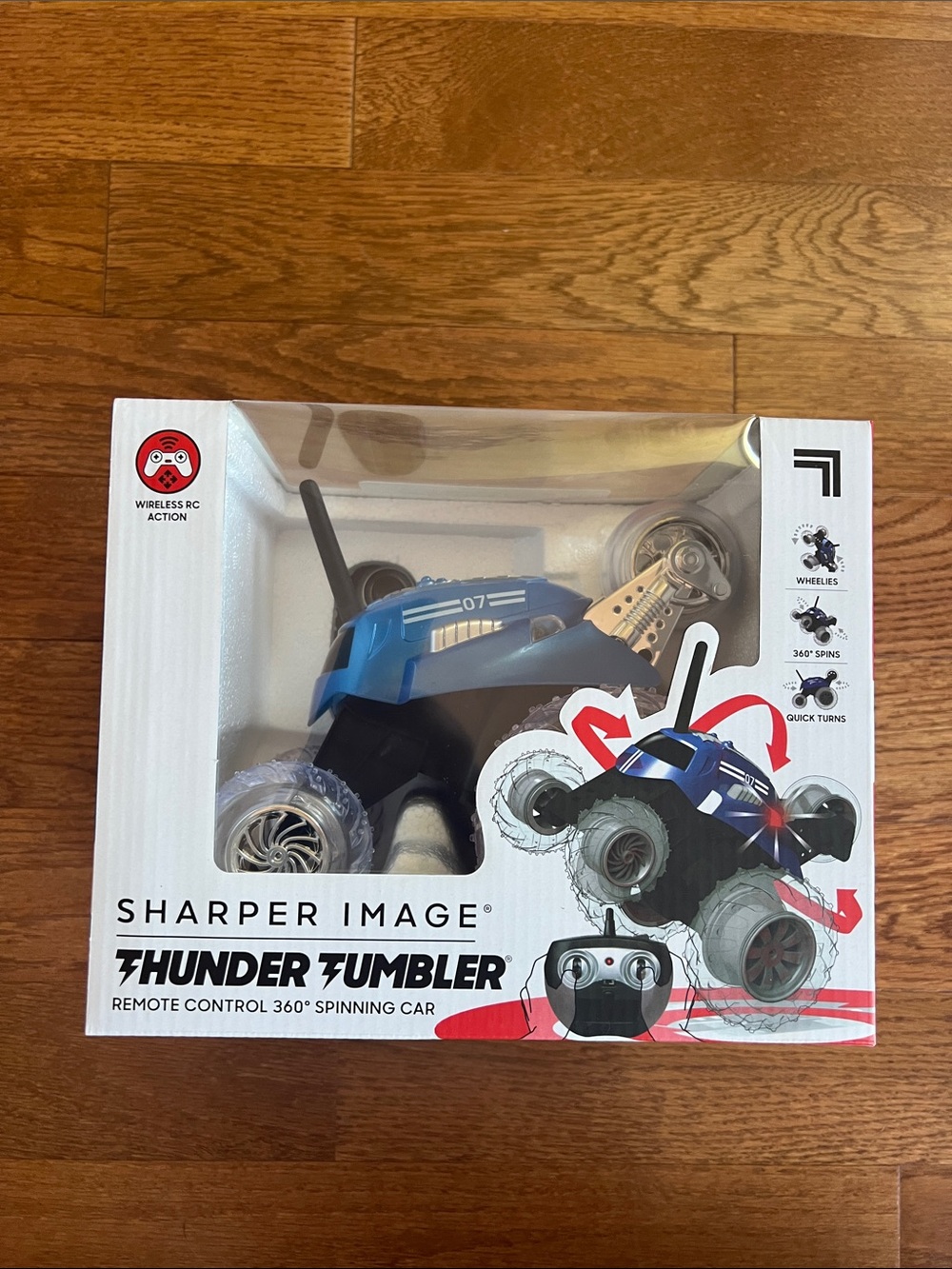 Sharper Image Blue Thunder Tumbler Remote Control Spinning Car